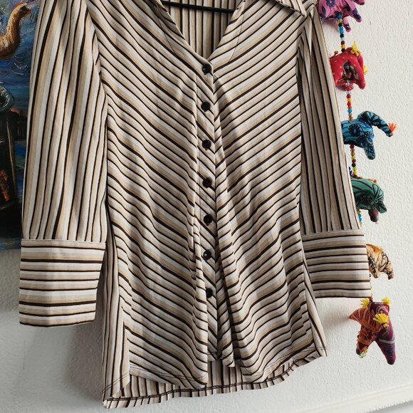 Classic Striped Collared Button Up - Picture 2 of 4